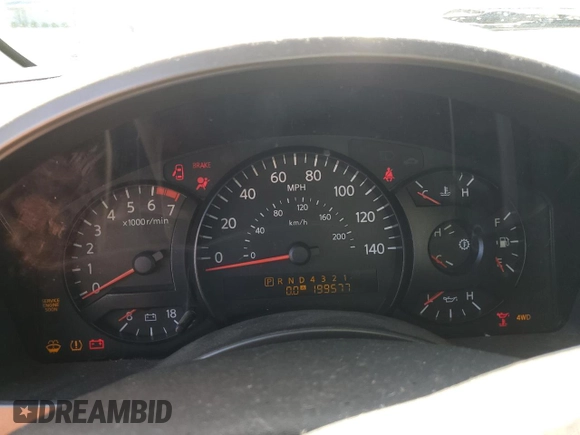 2005 Nissan Titan LE with VIN 1N6BA07B95N571880, listed as a Copart auction lot 57527435 with 199,577 mi miles and Salvage title. Bid and sale history available at DreamBid. Image 9.
