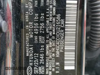 2013 Hyundai Genesis 3.8L with VIN KMHGC4DDXDU216586, listed as a Copart auction lot 46252005 with 166,975 mi miles and Salvage Title. Bid and sale history available at carsss.com. Image 12.