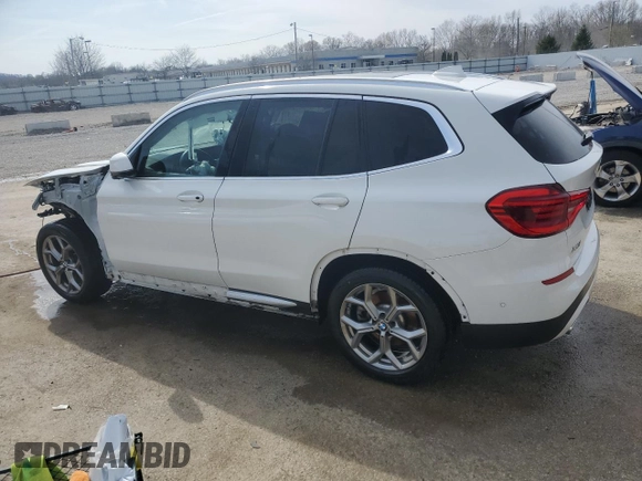 2021 BMW X3 xDrive30i with VIN 5UXTY5C0XM9E14243, listed as a Copart auction lot 50963755 with 27,539 mi miles and Non Repairable. Bid and sale history available at DreamBid. Image 2.