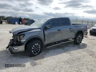 2023 Nissan Titan Pro-4X с VIN 1N6AA1ED8PN107763, выставлен на аукционе Copart как лот 46296185 с пробегом 19 796 миль миль и На запчасти • Non repairable. История ставок и продаж доступна на DreamBid. Изображение 1.