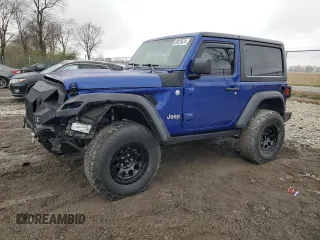 2018 Jeep Wrangler Sport with VIN 1C4GJXAG6JW291330, listed as a Copart auction lot 80825624 with 76,953 mi miles and Salvage Title. Bid and sale history available at carsss.com. Image 1.