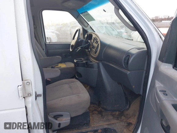 2008 Ford Econoline Cargo Commercial with VIN 1FTNE14W48DB61435, listed as a IAAI auction lot 40964343 with 223,969 mi miles and . Bid and sale history available at DreamBid. Image 5.