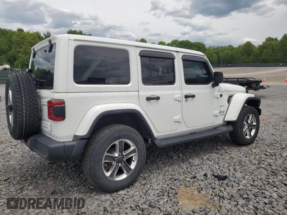 2020 Jeep Wrangler Unlimited Sahara with VIN 1C4HJXENXLW224455, listed as a Copart auction lot 58184255 with 42,885 mi miles and Salvage title. Bid and sale history available at DreamBid. Image 3.