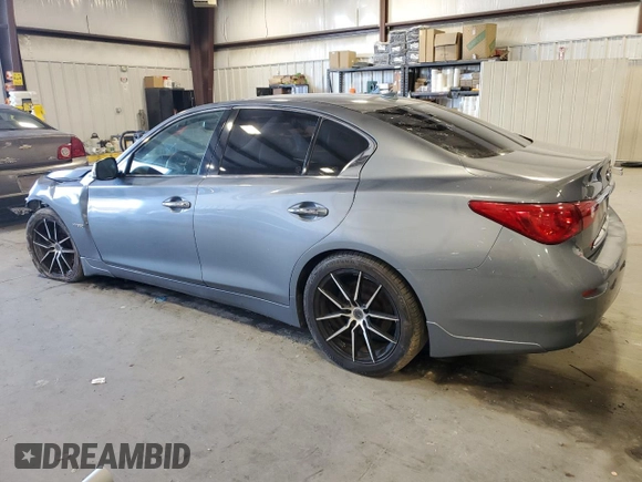 2014 Infiniti Q50 Hybrid Sport with VIN JN1AV7AP2EM690640, listed as a Copart auction lot 46405715 with 230,507 mi miles and Salvage Title. Bid and sale history available at carsss.com. Image 2.