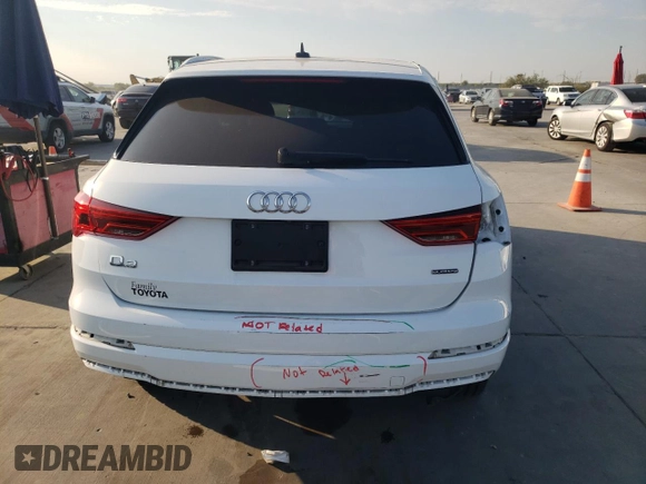 2019 Audi Q3 Premium with VIN WA1AECF37K1078324, listed as a Copart auction lot 75601734 with 73,623 mi miles and Salvage Title. Bid and sale history available at carsss.com. Image 6.