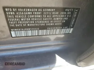 2011 Volkswagen GTI w/Sunroof & Navi PZEV z VIN WVWGD7AJ0BW330322, wystawiony jako Copart lot #54681375 z przebiegiem 139 418 mil mil oraz Szkoda całkowita • Salvage title. Historia ofert i sprzedaży dostępna na DreamBid. Obrazek 12.
