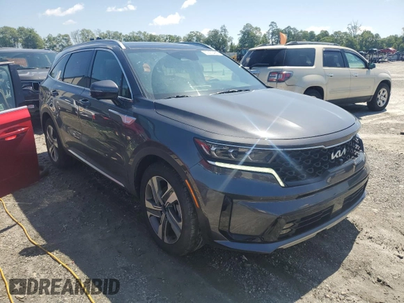 2023 Kia Sorento SX Prestige with VIN KNDRMDLH8P5210542, listed as a Copart auction lot 57473485 with 15,495 mi miles and Salvage title. Bid and sale history available at DreamBid. Image 4.