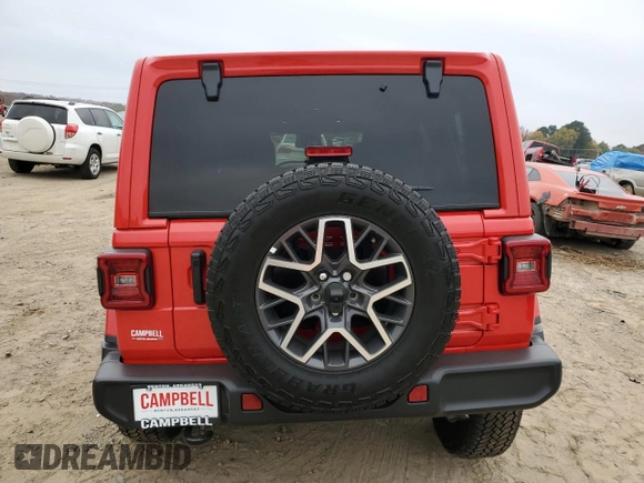 2024 Jeep Wrangler Sahara z VIN 1C4PJXEG1RW268303, wystawiony jako Copart lot #82641364 z przebiegiem 211 mil mil oraz Szkoda całkowita • Salvage title. Historia ofert i sprzedaży dostępna na DreamBid. Obrazek 6.