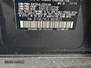 2020 Subaru WRX STI Limited with VIN JF1VA2Y67L9809671, listed as a Copart auction lot 72798394 with 36,123 mi miles and Salvage Title. Bid and sale history available at carsss.com. Image 12.
