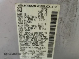 2007 Nissan Frontier Nismo with VIN 1N6AD07W17C401565, listed as a Copart auction lot 64868285 with 201,327 mi miles and Clean title. Bid and sale history available at DreamBid. Image 12.
