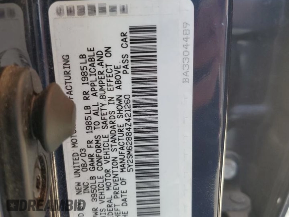 2004 Pontiac Vibe z VIN 5Y2SM62884Z421260, wystawiony jako Copart lot #61885774 z przebiegiem 100 061 mil mil oraz Szkoda całkowita • Salvage title. Historia ofert i sprzedaży dostępna na DreamBid. Obrazek 12.