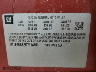 2013 Chevrolet Cruze ECO with VIN 1G1PJ5SB8D7114101, listed as a Copart auction lot 45866335 with 137,397 mi miles and Clean Title. Bid and sale history available at carsss.com. Image 13.