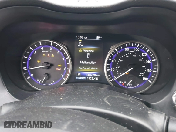 2015 Infiniti Q50 Premium with VIN JN1BV7AR4FM393974, listed as a IAAI auction lot 41874345 with 148,228 mi miles. Bid and sale history available at carsss.com. Image 7.
