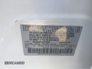 2017 Nissan Sentra SV with VIN 3N1AB7AP7HY275243, listed as a IAAI auction lot 41879389 with 40,157 mi miles. Bid and sale history available at carsss.com. Image 9.