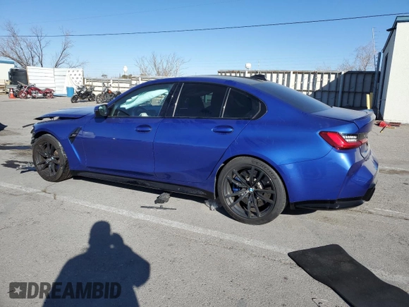 2021 BMW M3 with VIN WBS53AY07MFL43939, listed as a Copart auction lot 42085465 with 55,003 mi miles and Salvage title. Bid and sale history available at DreamBid. Image 2.