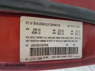 2005 Dodge Magnum RT z VIN 2D4GV58215H637696, wystawiony jako Copart lot #45533165 z przebiegiem 265 274 mil mil oraz Szkoda całkowita • Salvage title. Historia ofert i sprzedaży dostępna na DreamBid. Obrazek 15.
