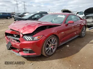 2015 Ford Mustang GT with VIN 1FA6P8CF9F5329284, listed as a Copart auction lot 50054605 with 9,189 mi miles and Salvage Title. Bid and sale history available at DreamBid. Image 1.