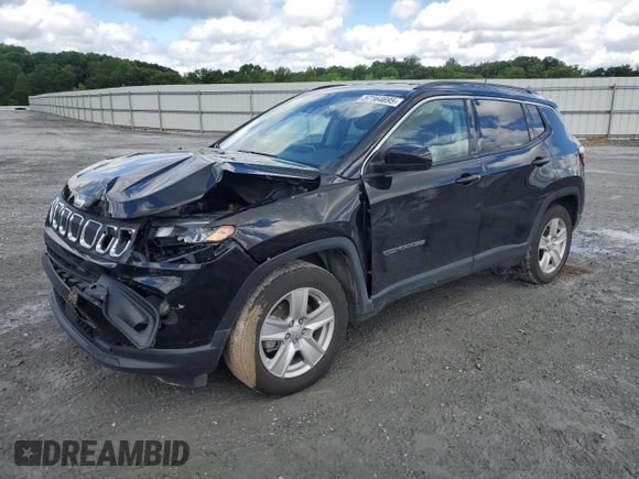 2022 Jeep Compass Latitude z VIN 3C4NJCBBXNT192492, wystawiony jako Copart lot #57164695 z przebiegiem 29 628 mil mil oraz Szkoda całkowita • Salvage title. Historia ofert i sprzedaży dostępna na DreamBid. Obrazek 1.