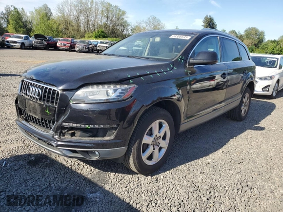 2014 Audi Q7 Premium with VIN WA1CGAFE9ED019934, listed as a Copart auction lot 56388595 with 104,549 mi miles and Salvage title. Bid and sale history available at DreamBid. Image 1.