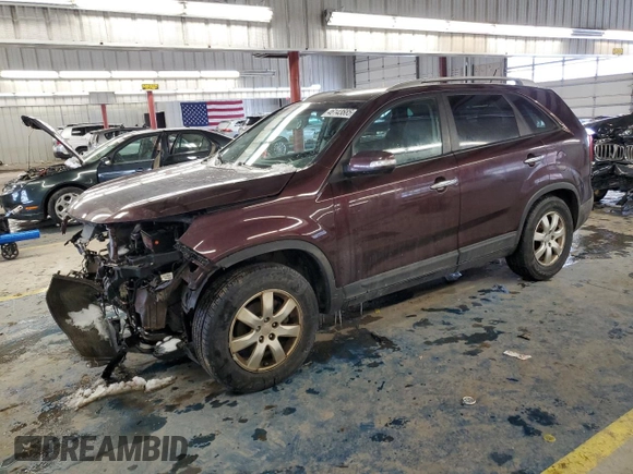 2012 Kia Sorento LX with VIN 5XYKT3A20CG256235, listed as a Copart auction lot 46143685 with 235,582 mi miles and Non Repairable. Bid and sale history available at carsss.com. Image 1.