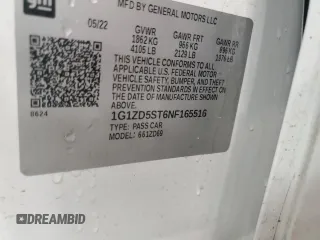 2022 Chevrolet Malibu LT with VIN 1G1ZD5ST6NF165516, listed as a Copart auction lot 51117245 with Not Provided miles and Salvage Title. Bid and sale history available at DreamBid. Image 13.