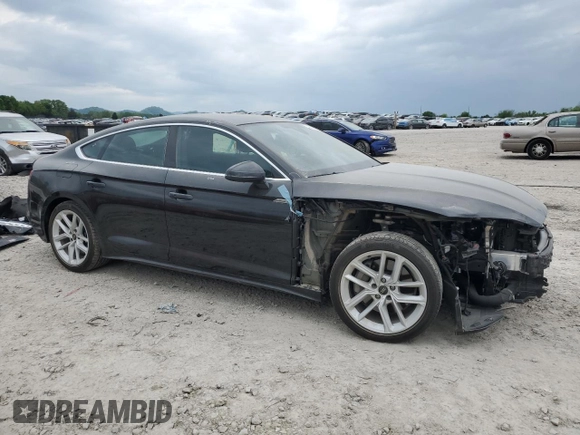 2023 Audi A5 Sportback S line Premium Plus with VIN WAUFACF56PA040015, listed as a Copart auction lot 53642035 with 23,669 mi miles and Salvage Title. Bid and sale history available at carsss.com. Image 4.