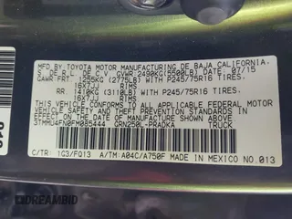 2015 Toyota Tacoma with VIN 3TMMU4FN0FM085444, listed as a IAAI auction lot 41388229 with 139,802 mi miles and . Bid and sale history available at DreamBid. Image 9.