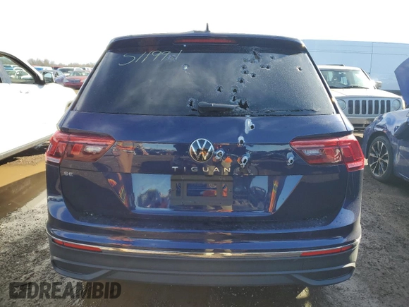 2023 Volkswagen Tiguan SE with VIN 3VVNB7AX4PM024346, listed as a Copart auction lot 80693914 with 18,241 mi miles and Salvage title. Bid and sale history available at DreamBid. Image 6.