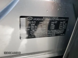 2022 Hyundai Santa Fe Limited with VIN 5NMS4DAL1NH401805, listed as a Copart auction lot 48433965 with 37,503 mi miles and Salvage Title. Bid and sale history available at carsss.com. Image 14.
