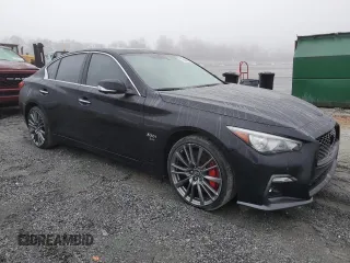 2020 Infiniti Q50 Red Sport 400 with VIN JN1FV7AR1LM660226, listed as a Copart auction lot 79698594 with 37,246 mi miles and Salvage Title. Bid and sale history available at carsss.com. Image 4.