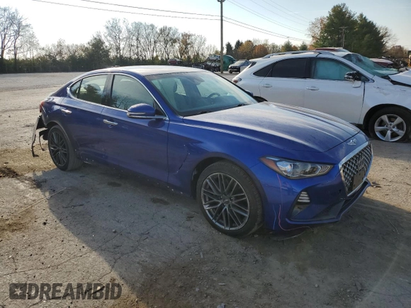 2019 Genesis G70 2.0T Advanced with VIN KMTG64LA5KU036272, listed as a Copart auction lot 77850624 with 0 mi miles and Salvage Title. Bid and sale history available at carsss.com. Image 4.
