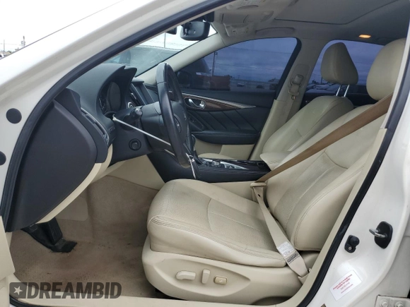 2014 Infiniti Q50 Premium with VIN JN1BV7AP4EM676758, listed as a Copart auction lot 58843275 with 138,404 mi miles and Salvage title. Bid and sale history available at DreamBid. Image 7.