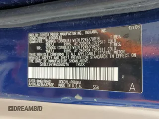 2006 Toyota Tundra SR5 with VIN 5TBET34146S560216, listed as a Copart auction lot 53995405 with 371,115 mi miles and Salvage Title. Bid and sale history available at DreamBid. Image 12.