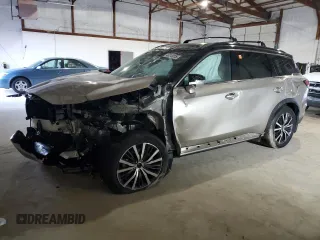 2024 Infiniti QX60 Autograph z VIN 5N1DL1HUXRC358171, wystawiony jako Copart lot #46218015 z przebiegiem 7 648 mil mil oraz Szkoda całkowita • Salvage title. Historia ofert i sprzedaży dostępna na DreamBid. Obrazek 1.
