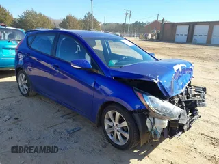 2013 Hyundai Accent SE with VIN KMHCU5AEXDU069605, listed as a IAAI auction lot 41320851 with 110,295 mi miles. Bid and sale history available at carsss.com. Image 1.