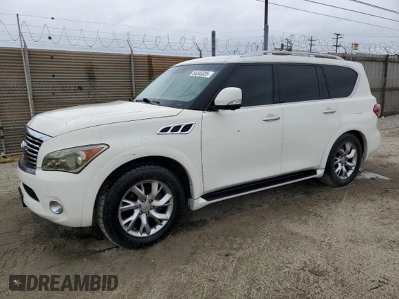 2011 Infiniti QX56 7-passenger with VIN JN8AZ2NF1B9500206, listed as a Copart auction lot 54245325 with 189,438 mi miles and Salvage Title. Bid and sale history available at carsss.com. Image 1.