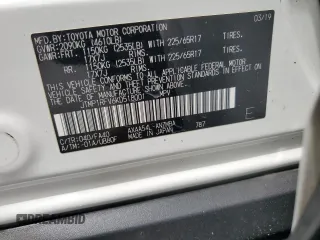 2019 Toyota RAV4 XLE with VIN JTMP1RFV6KD518001, listed as a Copart auction lot 58648895 with 44,309 mi miles and Salvage title. Bid and sale history available at DreamBid. Image 13.