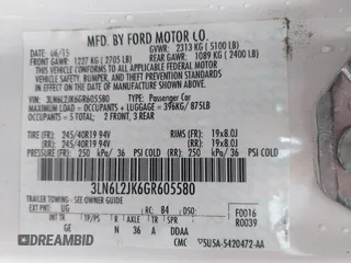 2016 Lincoln MKZ with VIN 3LN6L2JK6GR605580, listed as a IAAI auction lot 41453116 with Not provided miles and . Bid and sale history available at DreamBid. Image 9.