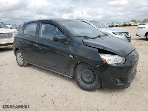 2015 Mitsubishi Mirage DE with VIN ML32A3HJ5FH041919, listed as a Copart auction lot 53329685 with 152,577 mi miles and Salvage Title. Bid and sale history available at carsss.com. Image 4.
