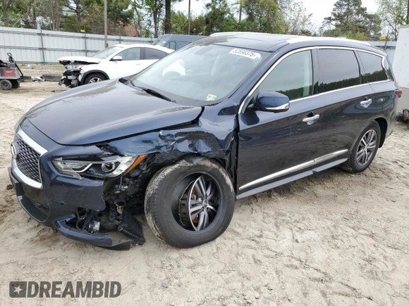 2018 Infiniti QX60 with VIN 5N1DL0MM2JC514305, listed as a Copart auction lot 52898375 with 87,131 mi miles and Salvage Title. Bid and sale history available at DreamBid. Image 1.