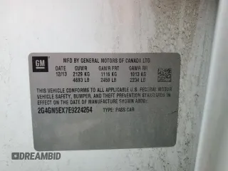 2014 Buick Regal Premium I с VIN 2G4GN5EX7E9224264, выставлен на аукционе Copart как лот 58371215 с пробегом 175 490 миль миль и Чистый • Clean title. История ставок и продаж доступна на DreamBid. Изображение 12.