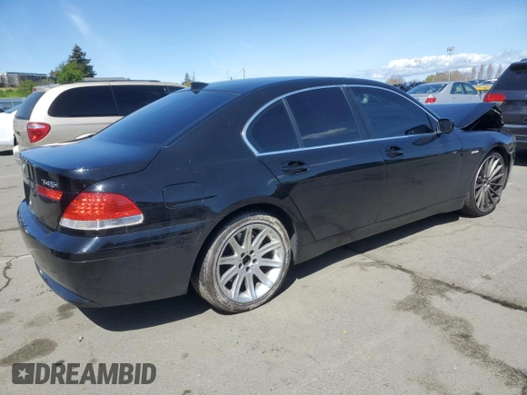 2003 BMW 7 Series 745i with VIN WBAGL634X3DP63533, listed as a Copart auction lot 49538815 with 126,926 mi miles and Salvage Title. Bid and sale history available at carsss.com. Image 3.