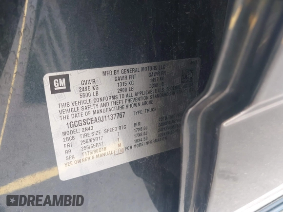 2018 Chevrolet Colorado 2WD LT z VIN 1GCGSCEA9J1137767, wystawiony jako IAAI lot #42389519 z przebiegiem 116 547 mil mil oraz . Historia ofert i sprzedaży dostępna na DreamBid. Obrazek 9.