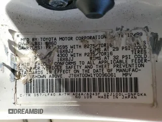 2000 Lexus LX 470 z VIN JT6HT00W1Y0096061, wystawiony jako Copart lot #52499155 z przebiegiem 199 914 mil mil oraz Tytuł czysty. Historia ofert i sprzedaży dostępna na DreamBid. Obrazek 13.