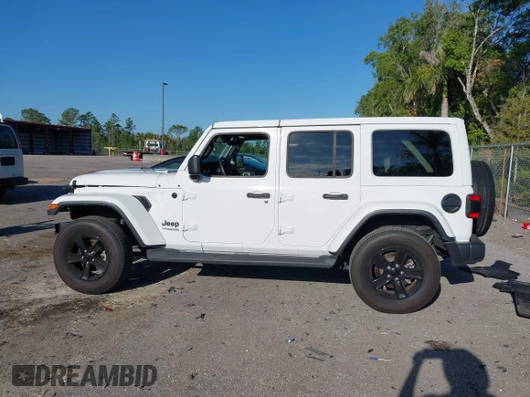 2020 Jeep Wrangler Unlimited Sahara High Altitude with VIN 1C4HJXEG7LW259911, listed as a IAAI auction lot 41786013 with 47,936 mi miles and . Bid and sale history available at DreamBid. Image 14.