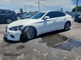 2022 Infiniti Q50 Luxe with VIN JN1EV7BP2NM311796, listed as a Copart auction lot 62382885 with 45,844 mi miles and Non repairable. Bid and sale history available at DreamBid. Image 1.