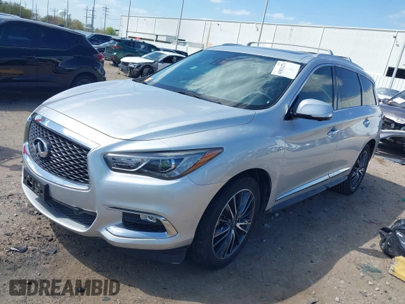 2019 Infiniti QX60 LUXE with VIN 5N1DL0MN8KC526839, listed as a IAAI auction lot 41811271 with 83,729 mi miles. Bid and sale history available at carsss.com. Image 17.