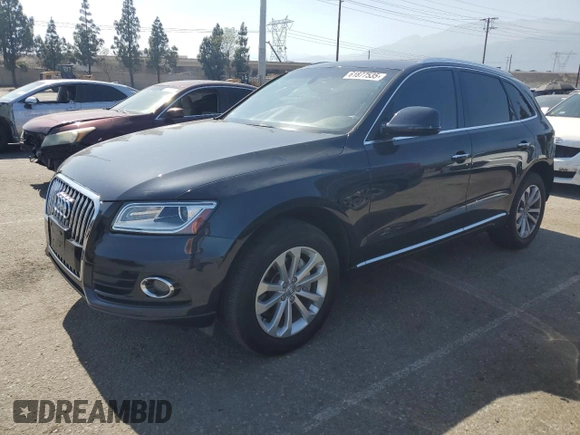 2015 Audi Q5 Premium Plus with VIN WA1LFAFP7FA109705, listed as a Copart auction lot 61877535 with 77,939 mi miles and Salvage title. Bid and sale history available at DreamBid. Image 1.