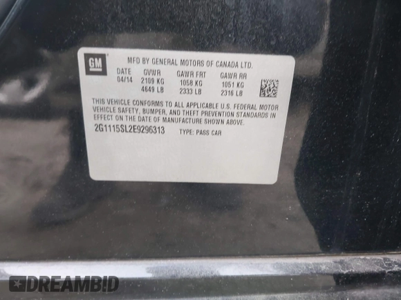 2014 Chevrolet Impala LT with VIN 2G1115SL2E9296313, listed as a IAAI auction lot 41861520 with 207,620 mi miles and . Bid and sale history available at DreamBid. Image 9.