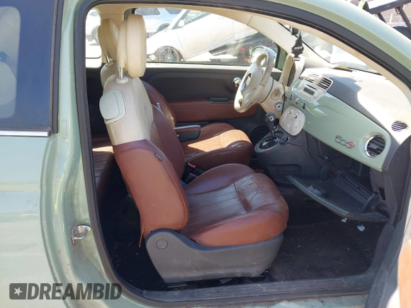 2013 FIAT 500 Lounge with VIN 3C3CFFER4DT512749, listed as a IAAI auction lot 42063224 with 186,157 mi miles and . Bid and sale history available at DreamBid. Image 5.